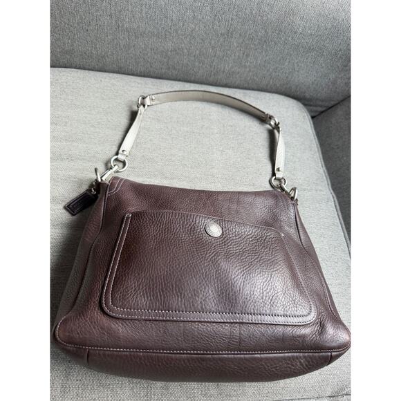Coach 10132 Distressed Pebbled Leather Dark Brown Chelsea Shoulder Bag Y2K - Picture 5 of 15